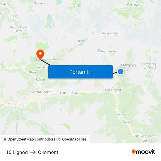 16 Lignod to Ollomont map