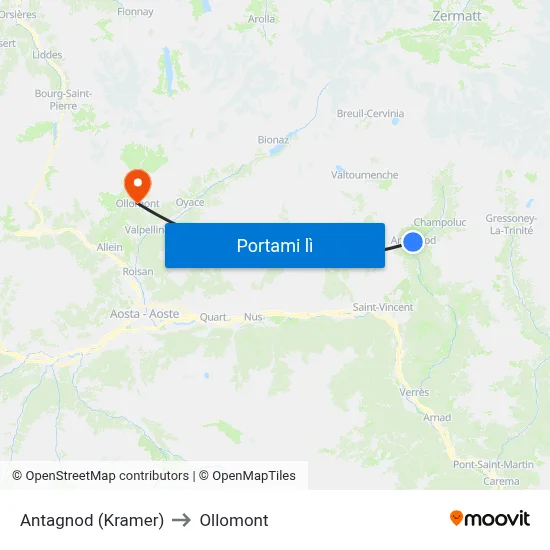 Antagnod (Kramer) to Ollomont map