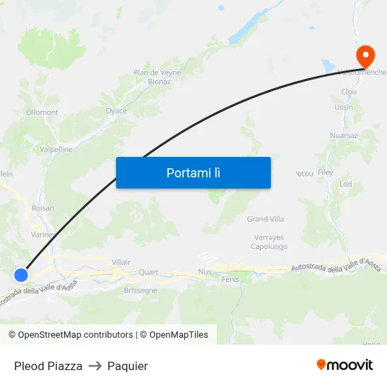 Pleod Piazza to Paquier map