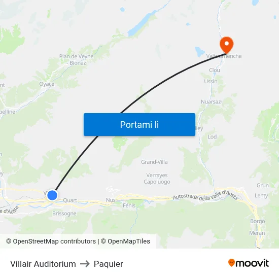Villair Auditorium to Paquier map