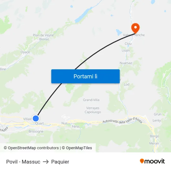 Povil - Massuc to Paquier map