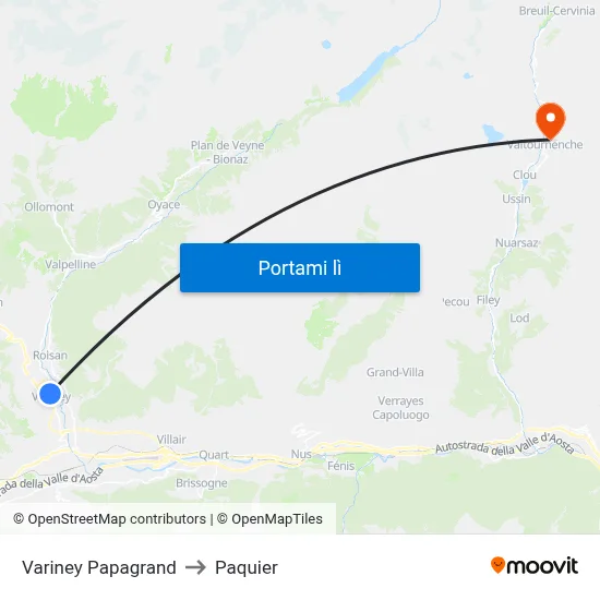 Variney Papagrand to Paquier map
