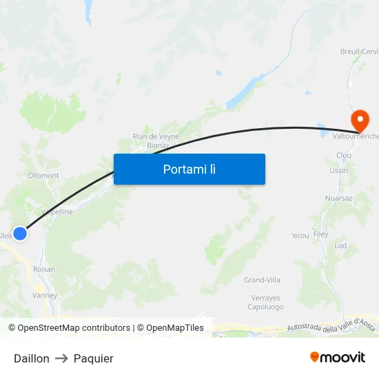 Daillon to Paquier map