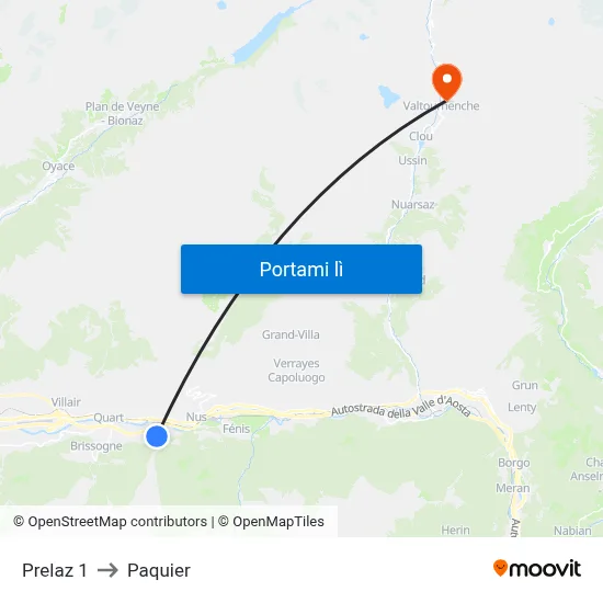 Prelaz 1 to Paquier map