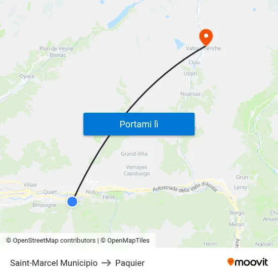 Saint-Marcel Municipio to Paquier map