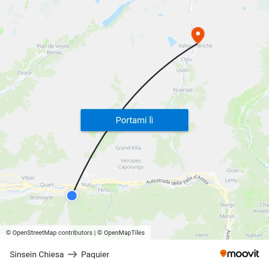 Sinsein Chiesa to Paquier map