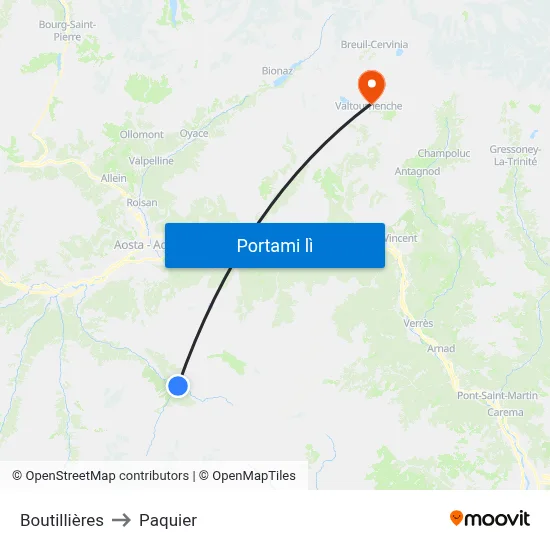 Boutillières to Paquier map