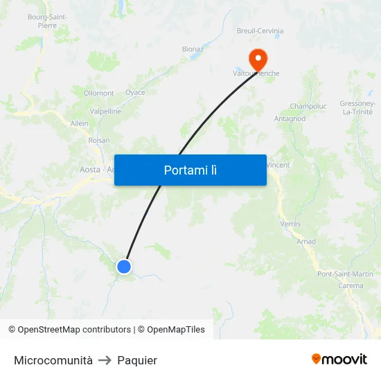 Microcomunità to Paquier map
