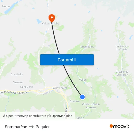 Sommarèse to Paquier map