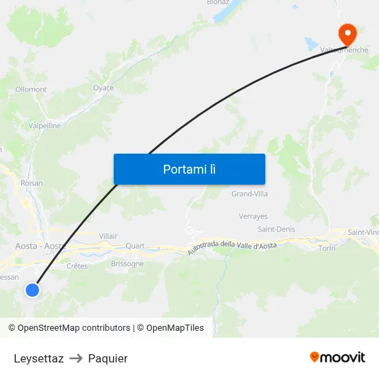 Leysettaz to Paquier map