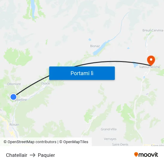 Chatellair to Paquier map