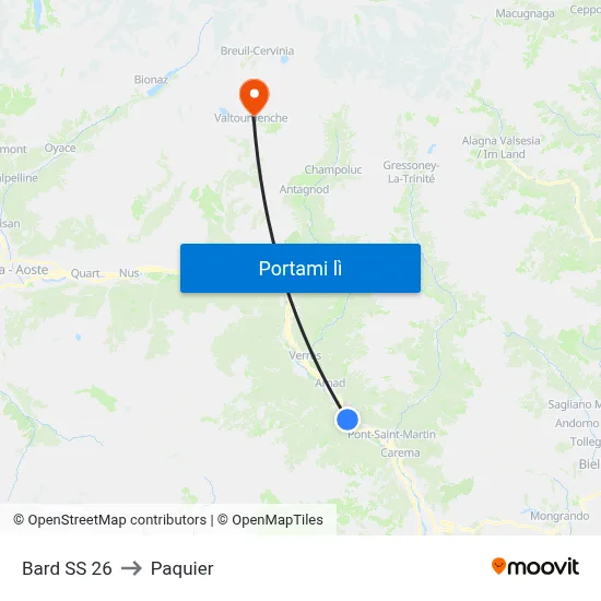 Bard SS 26 to Paquier map