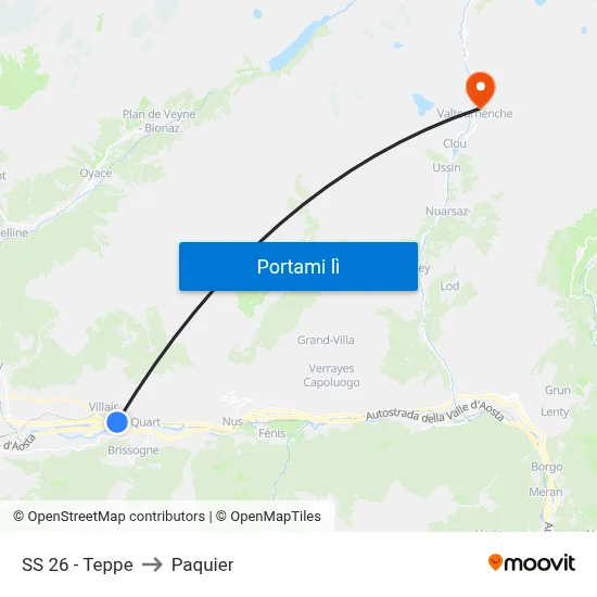 SS 26 - Teppe to Paquier map