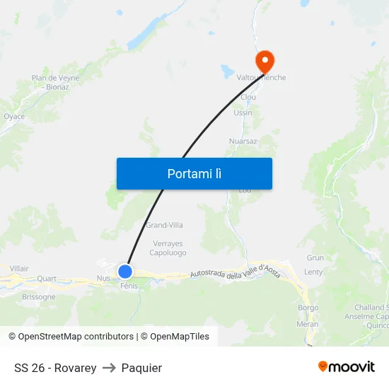 SS 26 - Rovarey to Paquier map