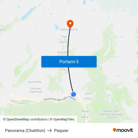 Panorama (Chatillon) to Paquier map