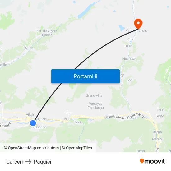 Carceri to Paquier map