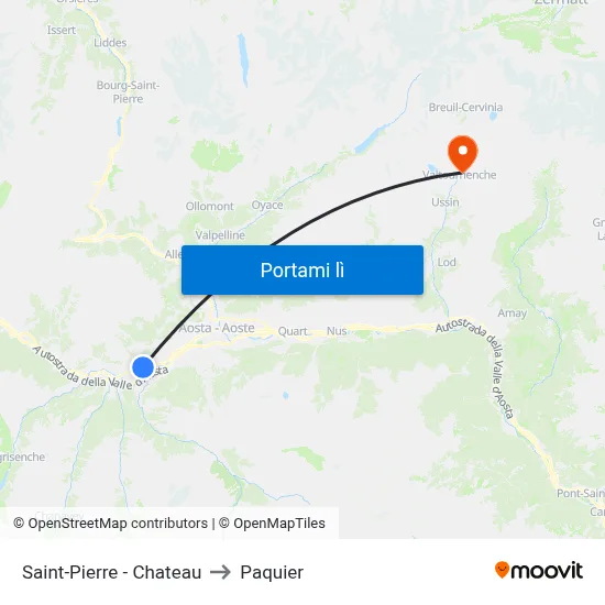 Saint-Pierre - Chateau to Paquier map