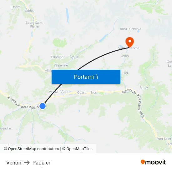 Venoir to Paquier map