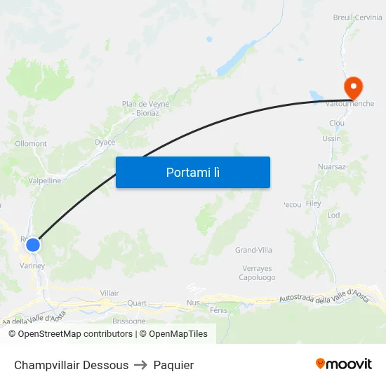 Champvillair Dessous to Paquier map