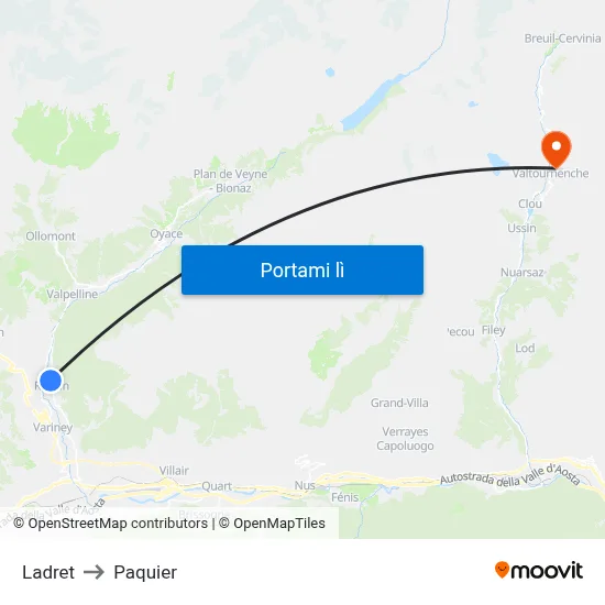 Ladret to Paquier map