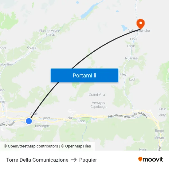 Torre Della Comunicazione to Paquier map