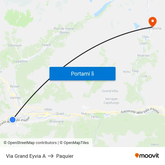 Via Grand Eyvia A to Paquier map