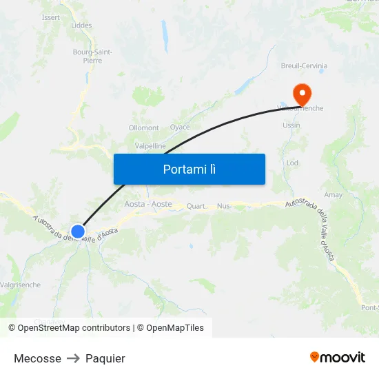 Mecosse to Paquier map