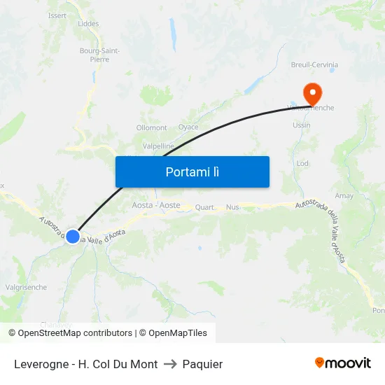 Leverogne - H. Col Du Mont to Paquier map