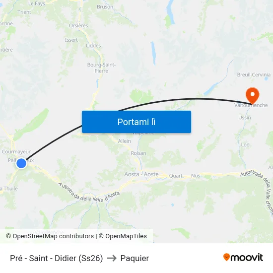 Pré - Saint - Didier (Ss26) to Paquier map