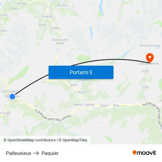 Palleusieux to Paquier map