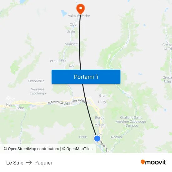 Le Sale to Paquier map