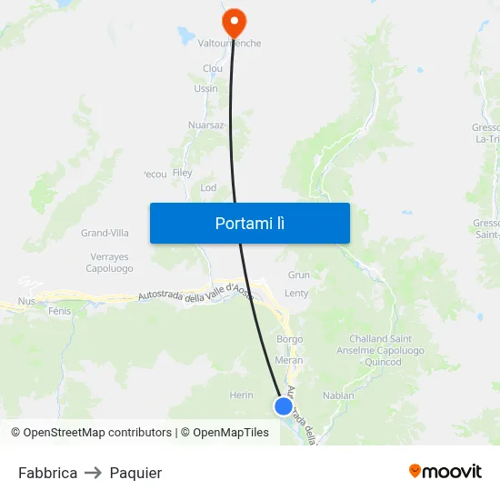 Fabbrica to Paquier map