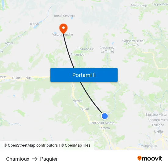 Chamioux to Paquier map