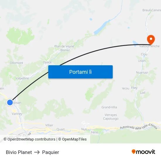 Bivio Planet to Paquier map