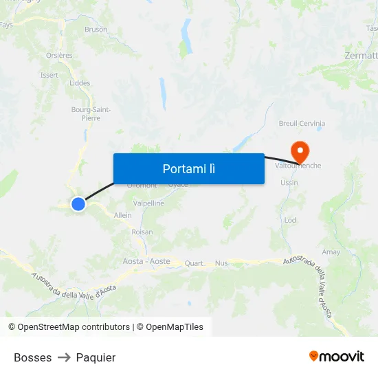 Bosses to Paquier map