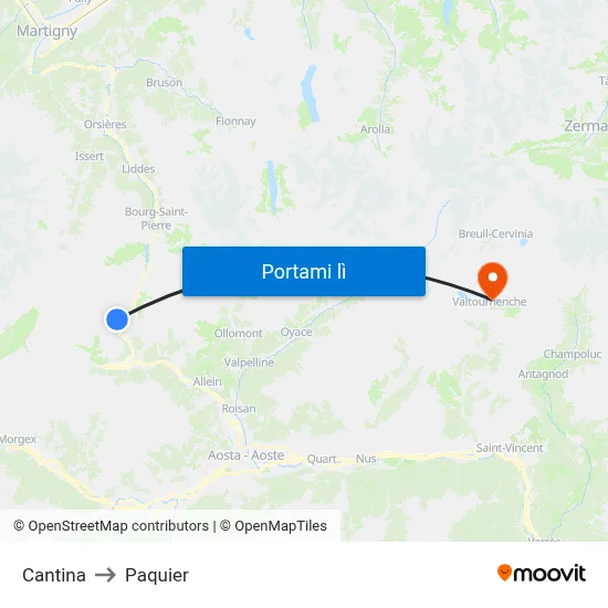 Cantina to Paquier map