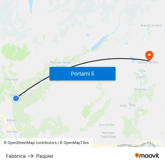 Fabbrica to Paquier map