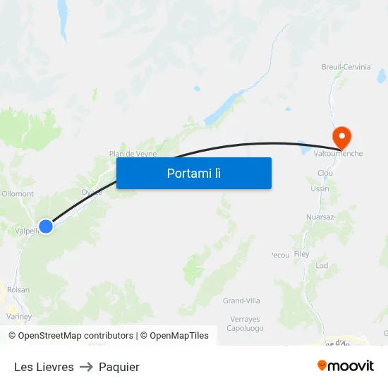 Les Lievres to Paquier map