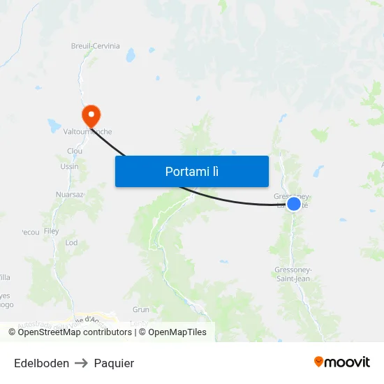 Edelboden to Paquier map