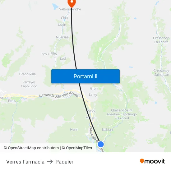 Verres Farmacia to Paquier map