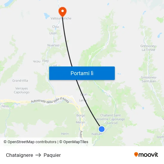 Chataignere to Paquier map