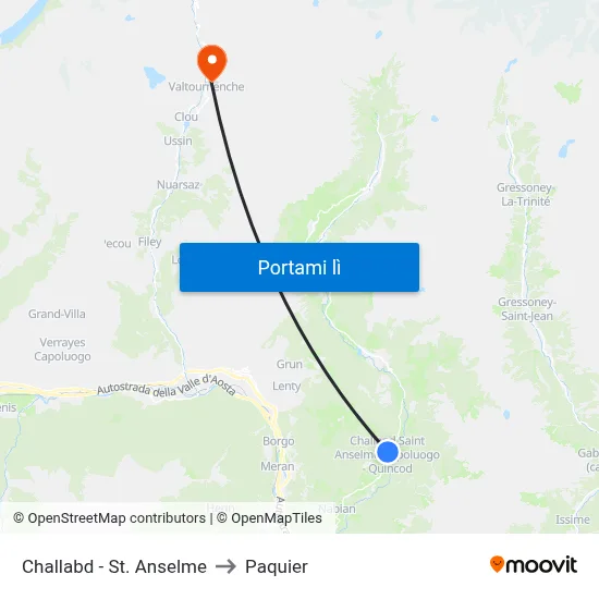 Challabd - St. Anselme to Paquier map