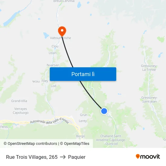 Rue Trois Villages, 265 to Paquier map
