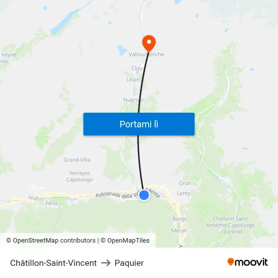 Châtillon-Saint-Vincent to Paquier map