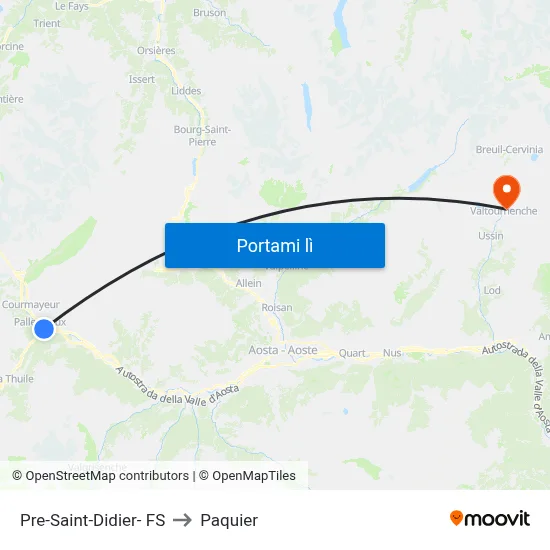 Pre-Saint-Didier- FS to Paquier map