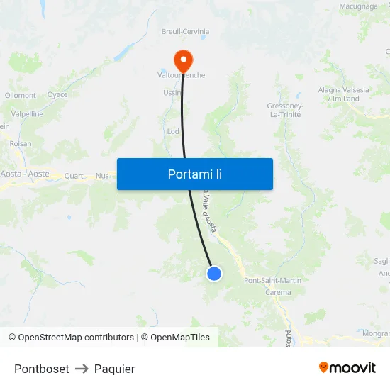 Pontboset to Paquier map
