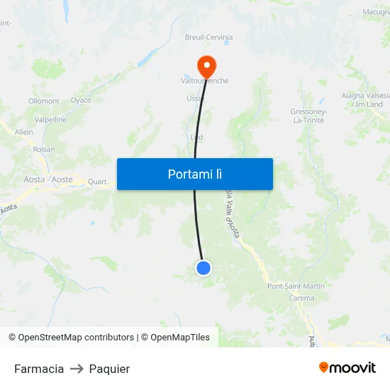 Farmacia to Paquier map