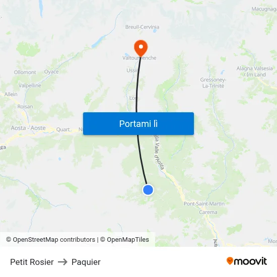 Petit Rosier to Paquier map