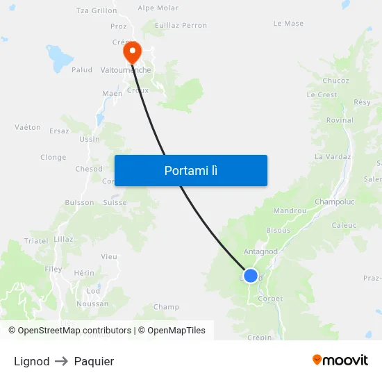 Lignod to Paquier map