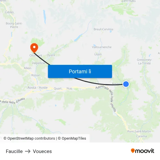 Faucille to Voueces map